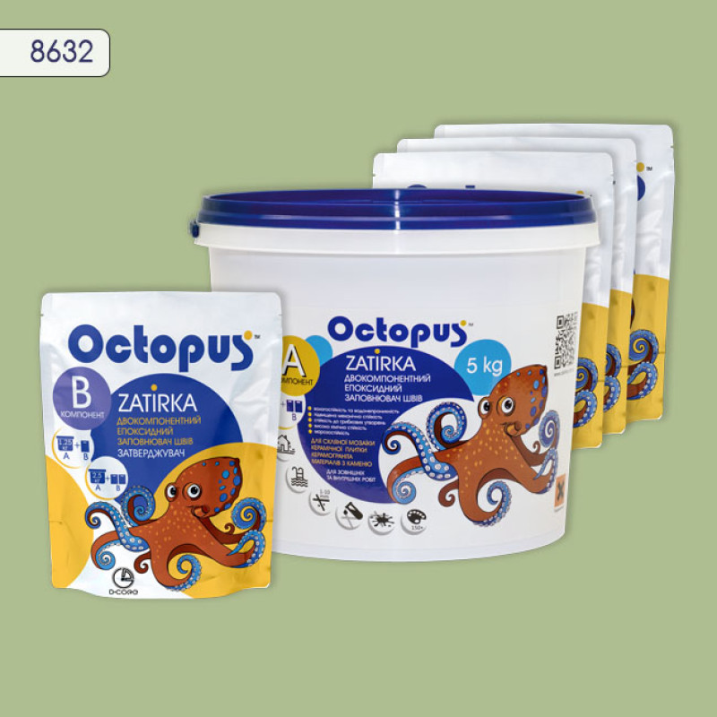 Эпоксидная двухкомпонентная затирка Octopus Zatirka цвет 8632 5 кг (8632-5)