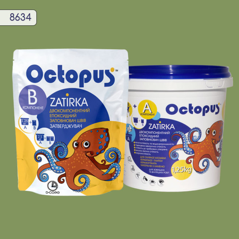 Епоксидна двокомпонентна  фуга Octopus Zatirka колір 8634 1,25 кг (8634-1)