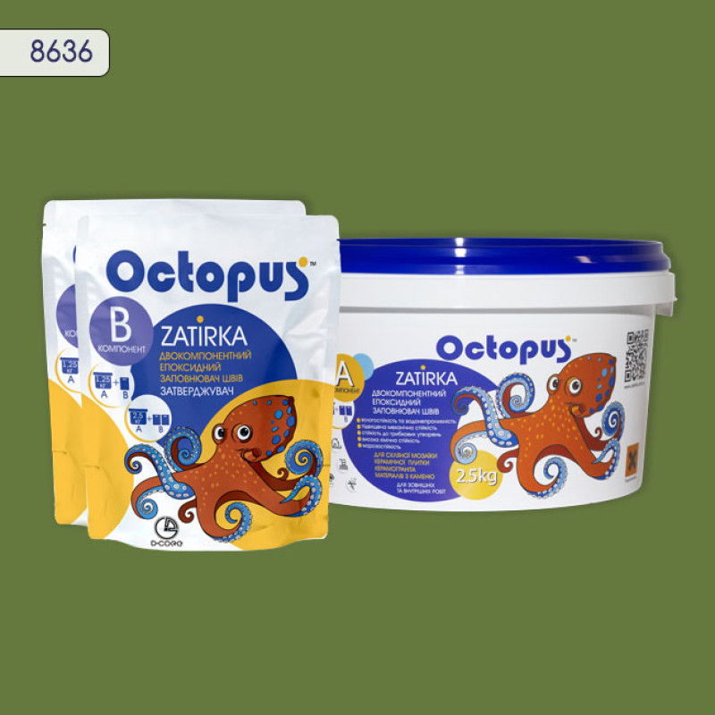 Епоксидна двокомпонентна  фуга Octopus Zatirka колір 8636 2,5 кг (8636-2)