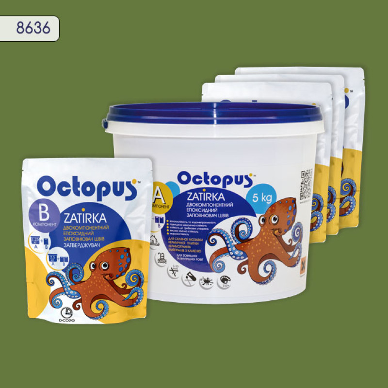 Эпоксидная двухкомпонентная затирка Octopus Zatirka цвет 8636 5 кг (8636-5)