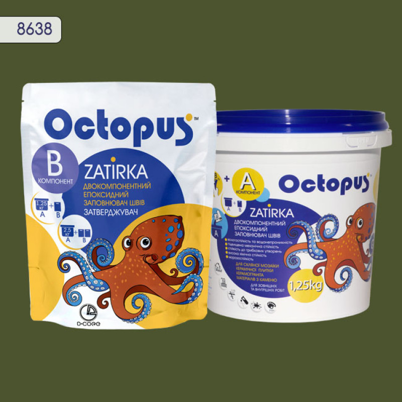 Епоксидна двокомпонентна  фуга Octopus Zatirka колір 8638 1,25 кг (8638-1)