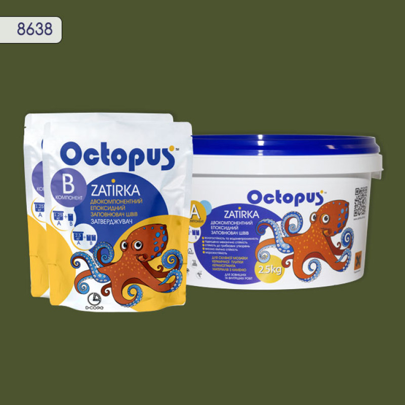 Эпоксидная двухкомпонентная затирка Octopus Zatirka цвет 8638 2,5 кг (8638-2)