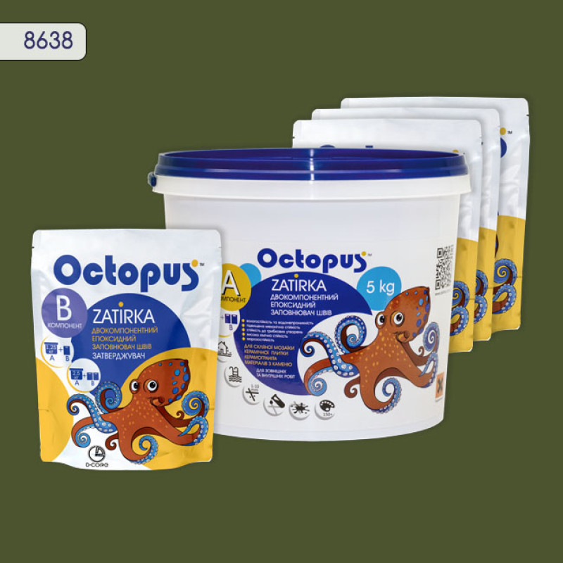 Эпоксидная двухкомпонентная затирка Octopus Zatirka цвет 8638 5 кг (8638-5)