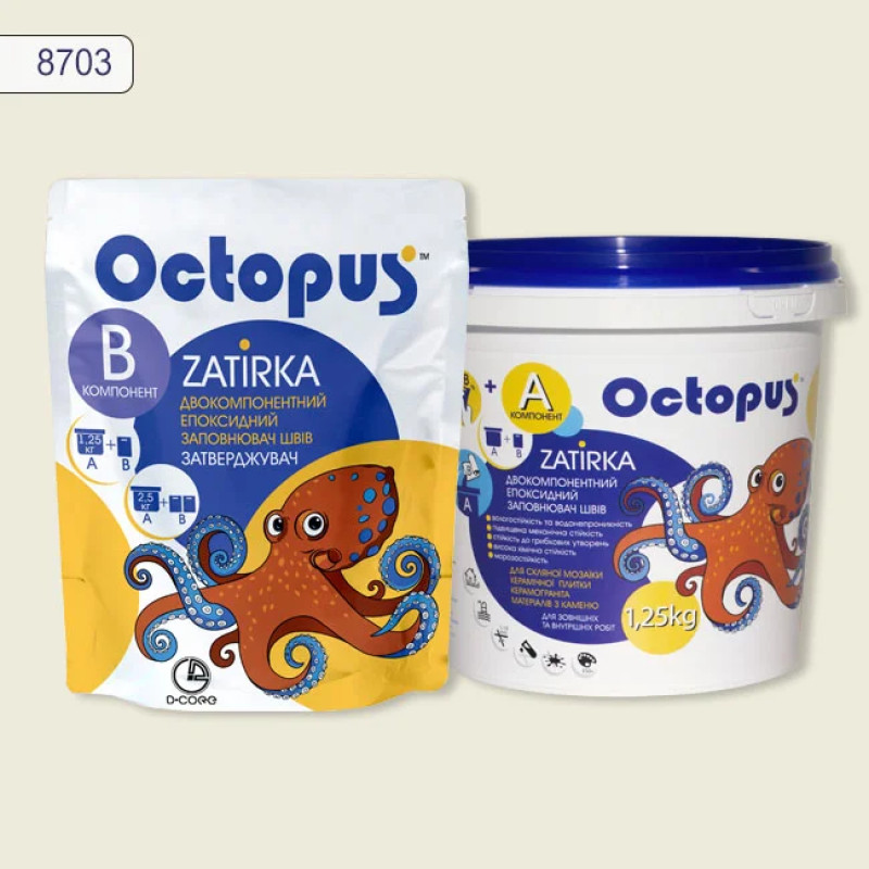Эпоксидная двухкомпонентная затирка Octopus Zatirka цвет 8703 1,25 кг (8703-1)