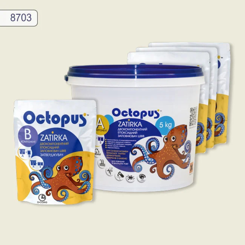 Эпоксидная двухкомпонентная затирка Octopus Zatirka цвет 8703 5 кг (8703-5)