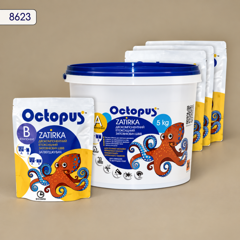 Эпоксидная двухкомпонентная фуга Octopus Zatirka, цвет 8623, 5 кг (8623-5)