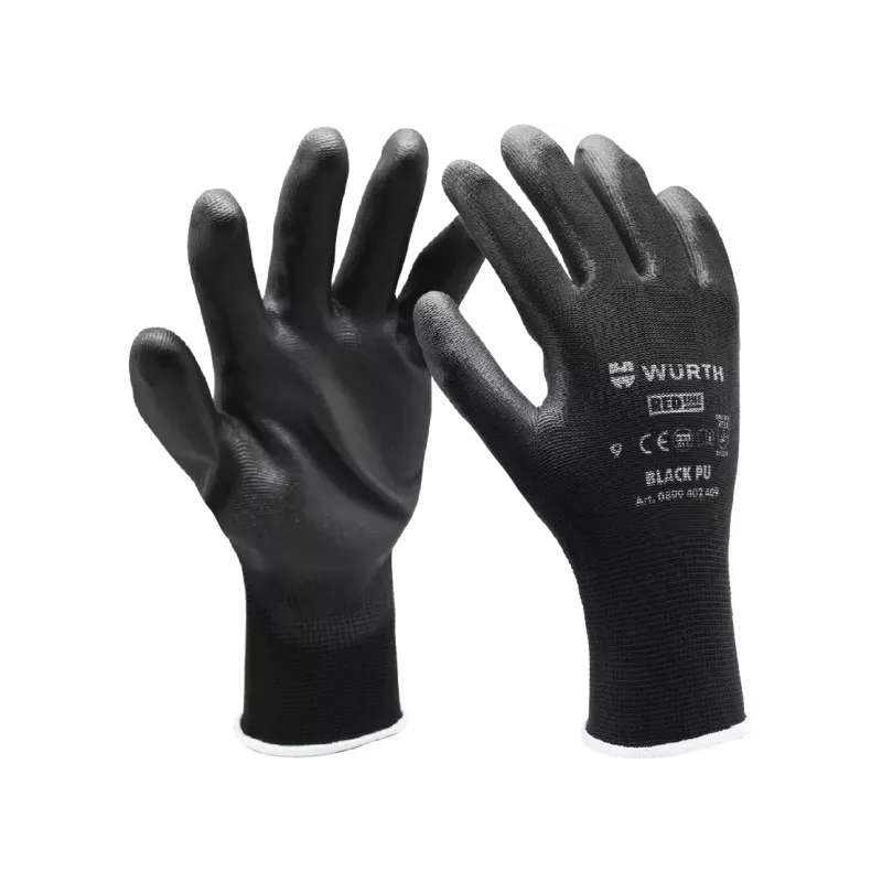 Перчатки защитные с полиуретановым покрытием Black PU, пара, размер 9 (0899402409)