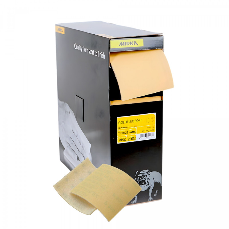Абразив на паралоновій основі MIRKA GOLDFLEX SOFT 115х125мм, P150, перфорований, 200 шт. (2912707015)