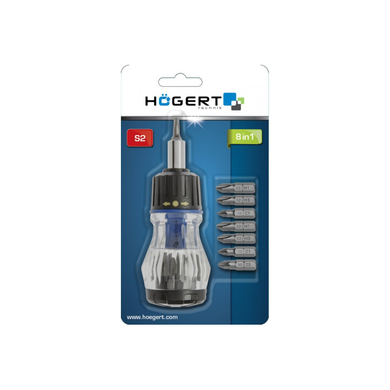 Викрутка тріскачка Hoegert 8 біт (HT1S214-1)