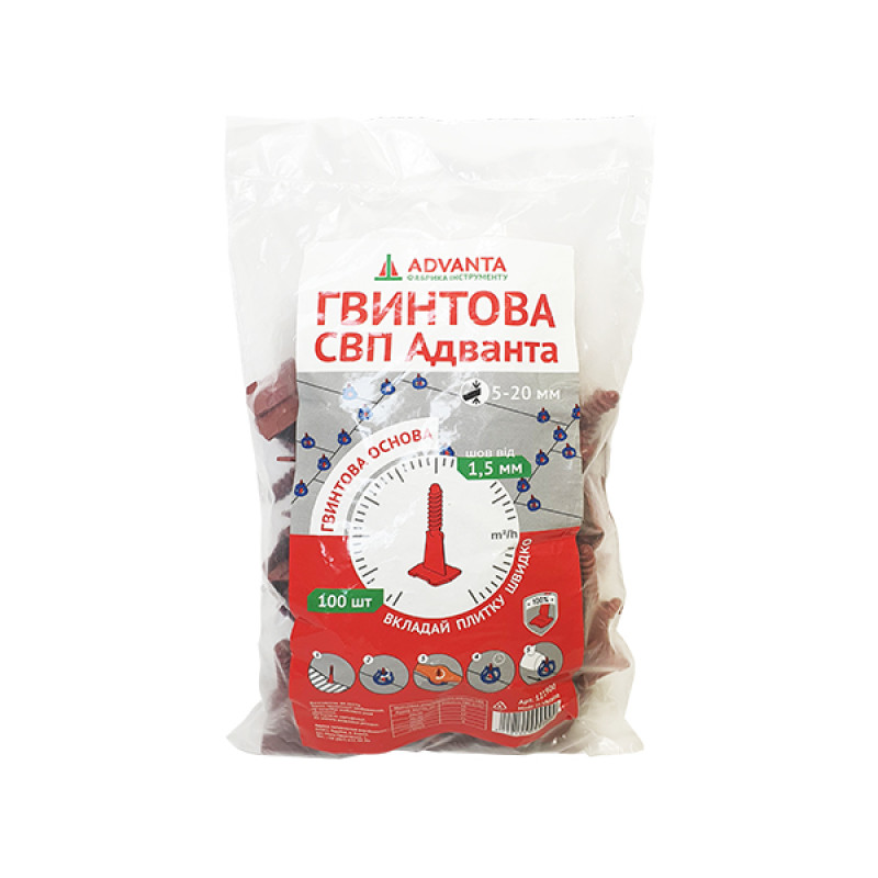 Винтовая СВП для плитки - основа 1,5 мм, 500 шт (120227)