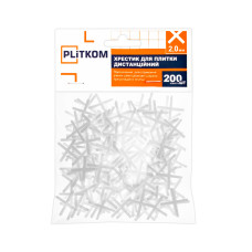 Крестик для плитки дистанционный 2,0 мм Plitkom, 200 шт (1111000)