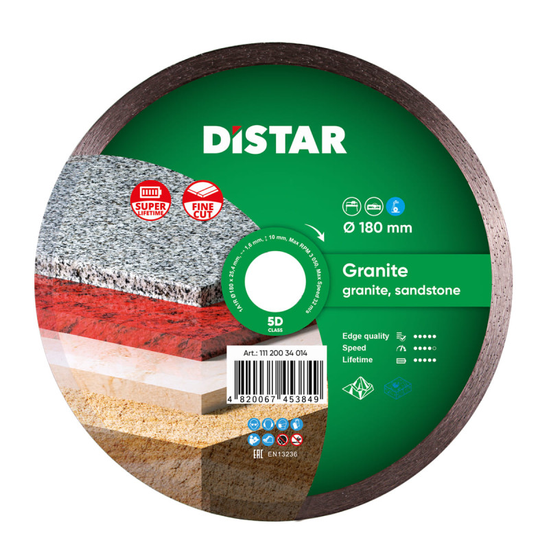 Круг алмазный отрезной 1A1R 180 Granite (11120034014)