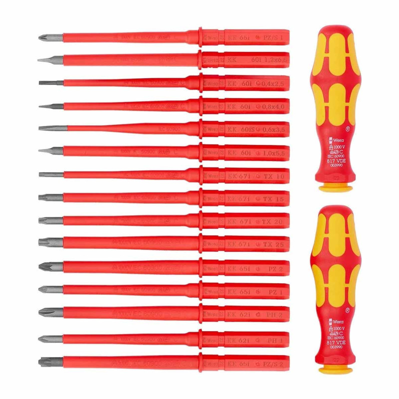Отвертка с сменными насадками WERA Kraftform Kompakt VDE 17 Universal 1 Tool Finder (05006611001)