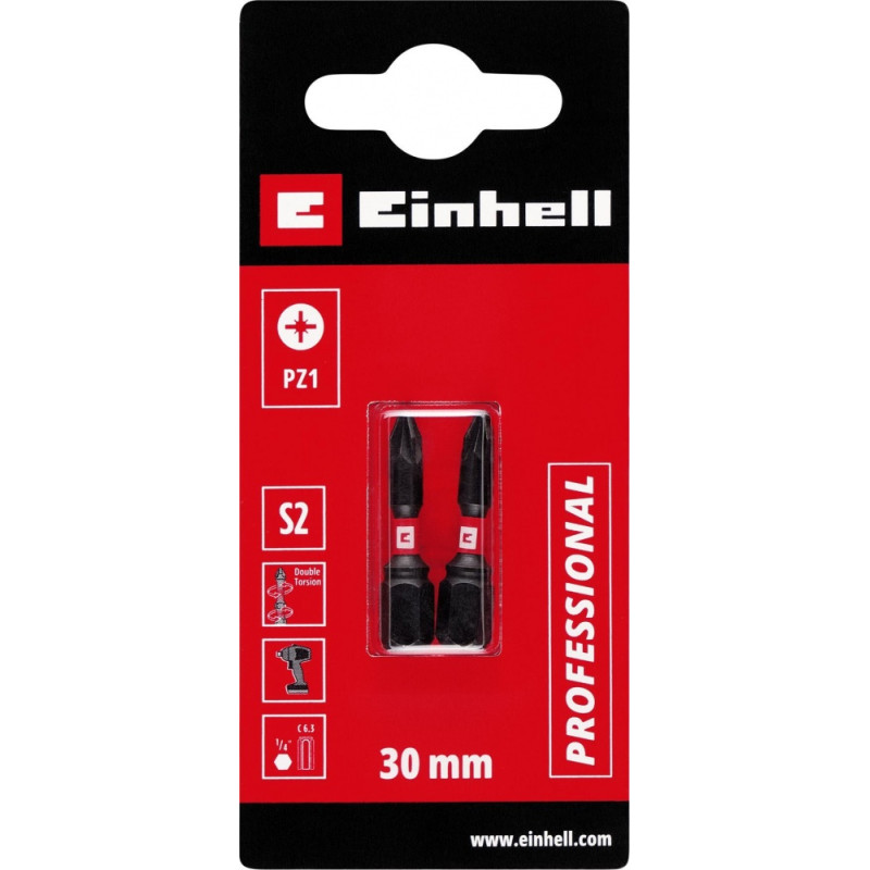 Бита Einhell двойной торсион 2 шт, 30 мм, S2, PZ1 (132040)