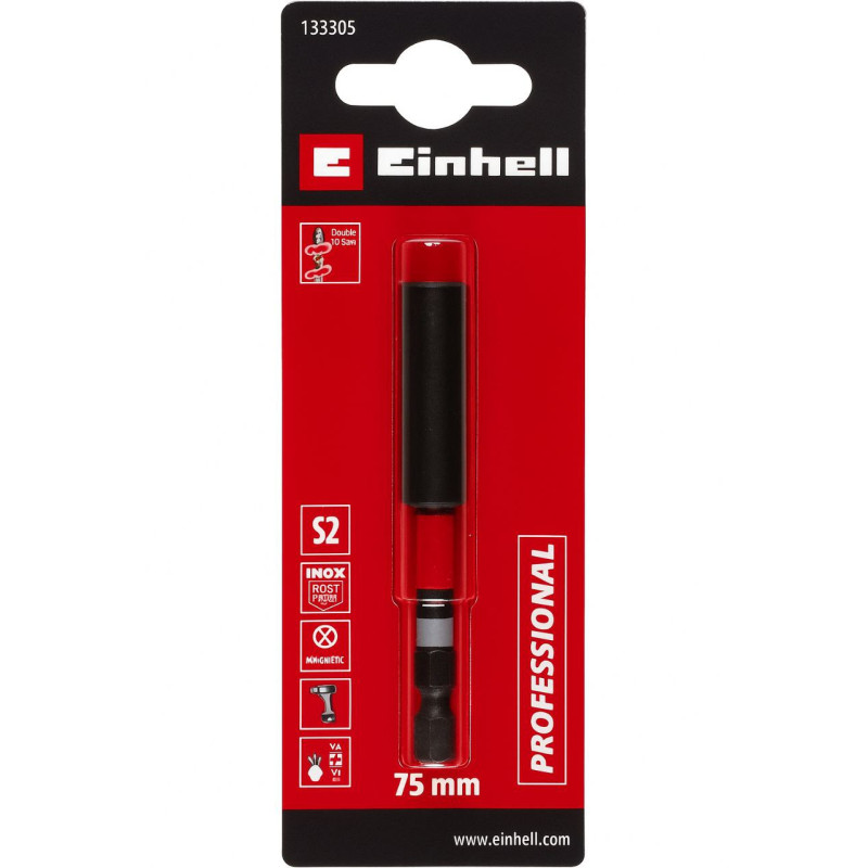 Держатель бит Einhell ударный магнитный S2 75 мм (133305)