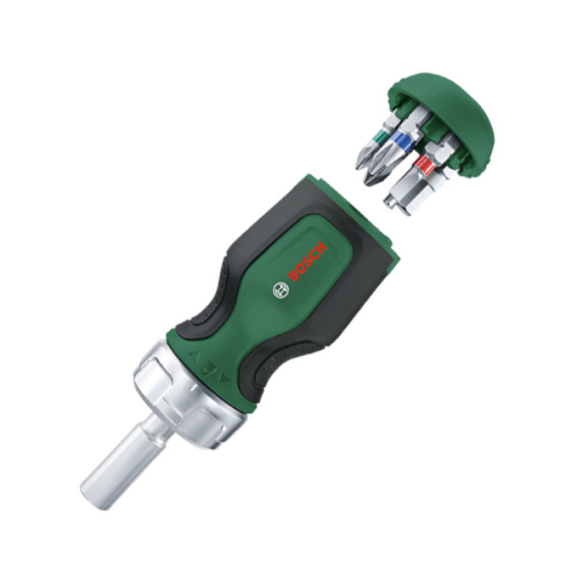 Коротка викрутка з тріскачкою Bosch та 6 насадок (1600A027PN)