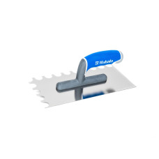 Шпатель зубчатый с полукруглым зубом 130х270 мм из нержавеющей стали Kubala (0277)