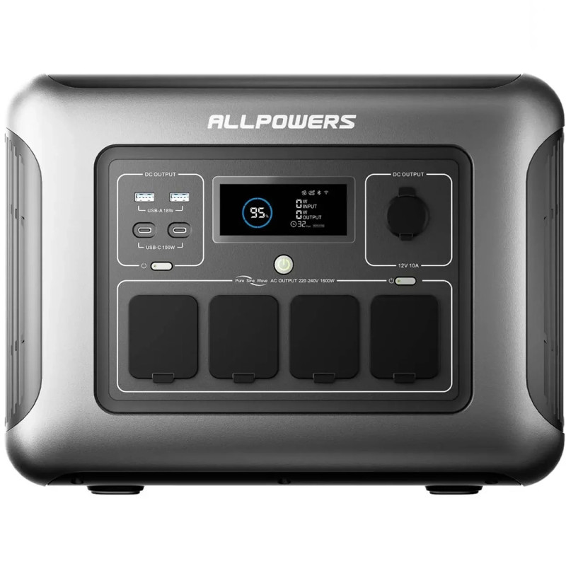 Зарядна станція Allpowers R1500 Lite, 1600 Вт, 1056 Вт*год (електростанція для дому, UPS, ДБЖ) (R1500Lite)