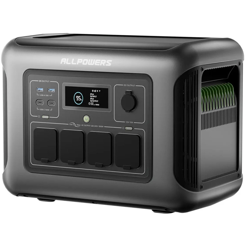 Зарядна станція Allpowers R1500 Lite, 1600 Вт, 1056 Вт*год (електростанція для дому, UPS, ДБЖ) (R1500Lite)