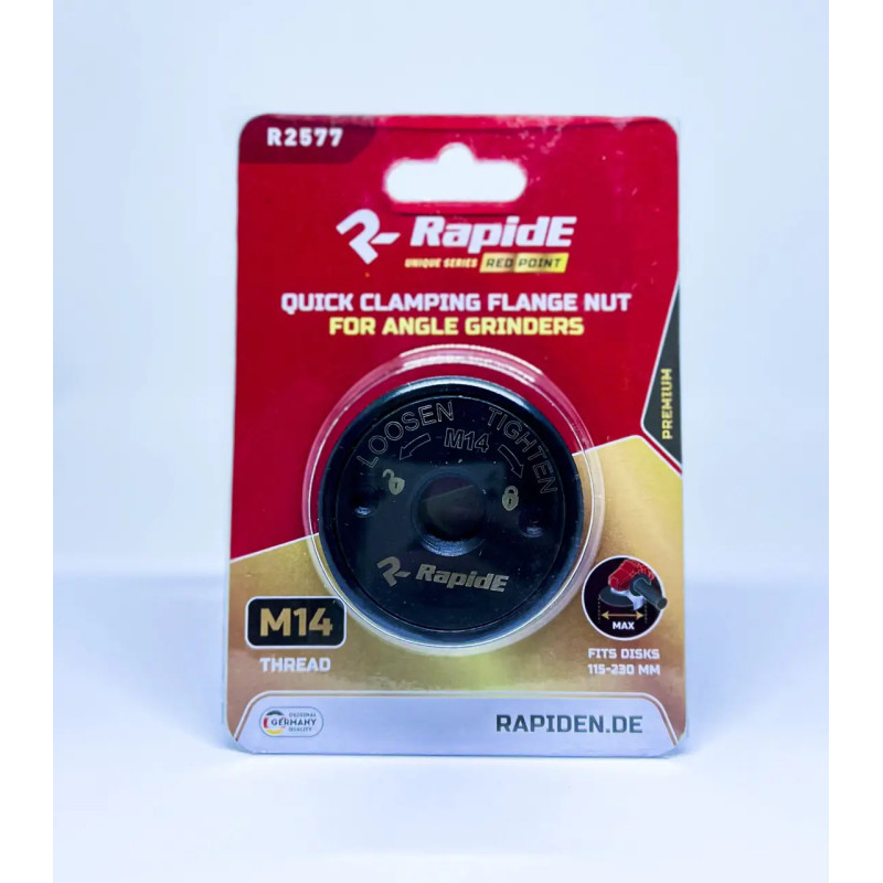 Гайка RapidE RED POINT M14 (швидкозатискна) для КШМ 115-230 мм, чорна (НФ-00002927)