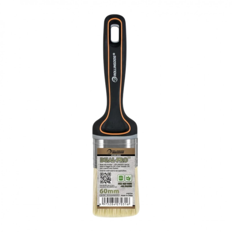 Кисть Rollingdog DUAL-PRO 60мм, прямой срез, синтетика, серия Elite (10724)