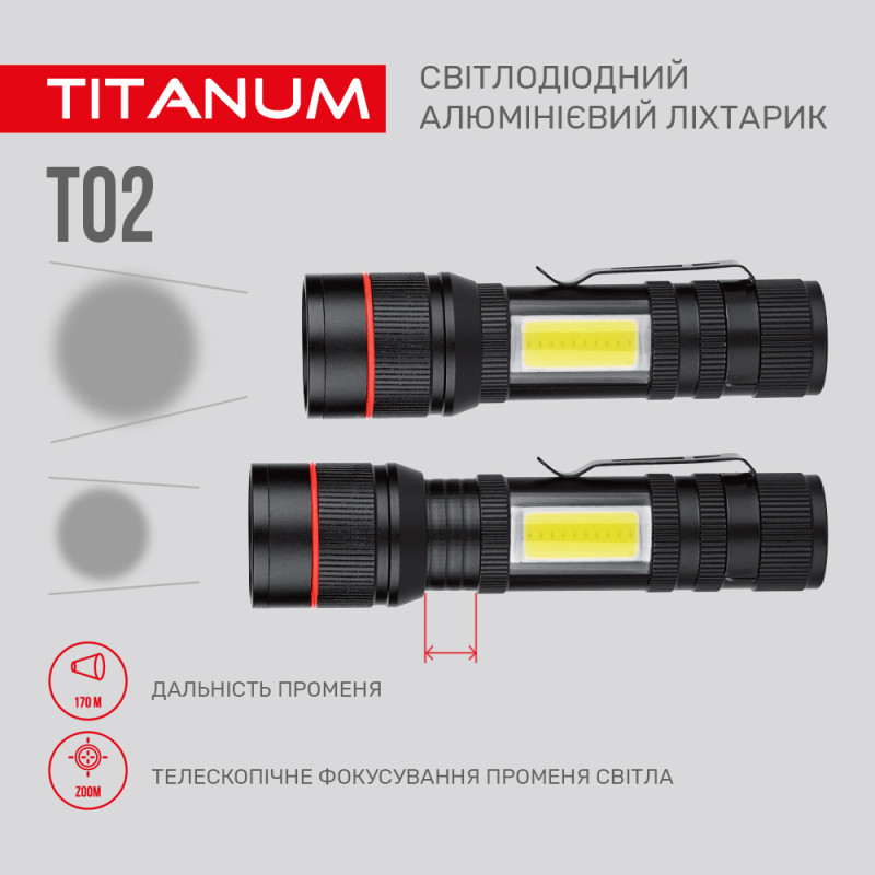 Портативный светодиодный фонарик TITANUM TLF-T02 200Lm 6500K