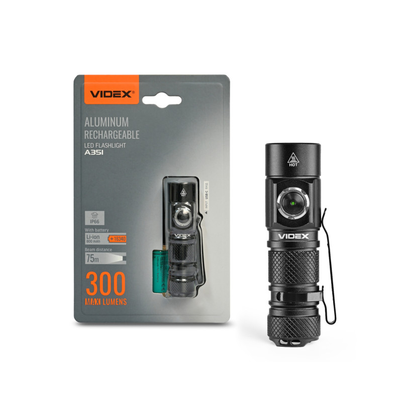 Портативный светодиодный фонарик VIDEX VLF-A351 300Lm 5000K