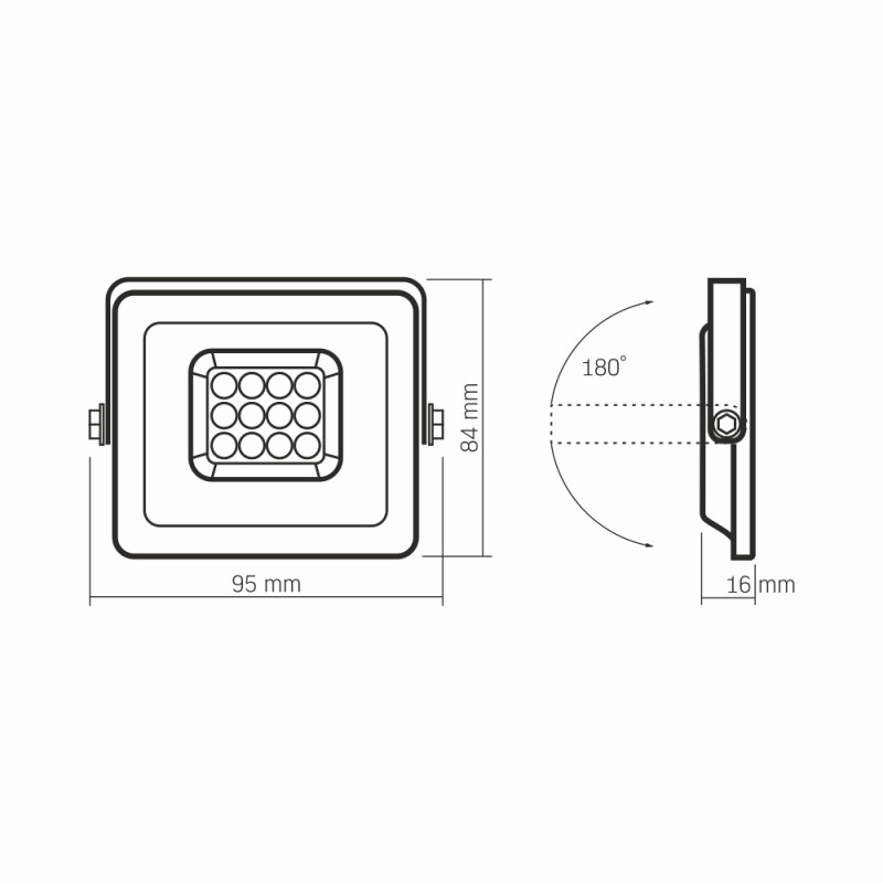 LED прожектор VIDEX F2e 10W 900Lm 5000K 220V