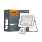 LED прожектор VIDEX F2e 10W 900Lm 5000K 220V з датчиком руху та освітленості – Фото №1