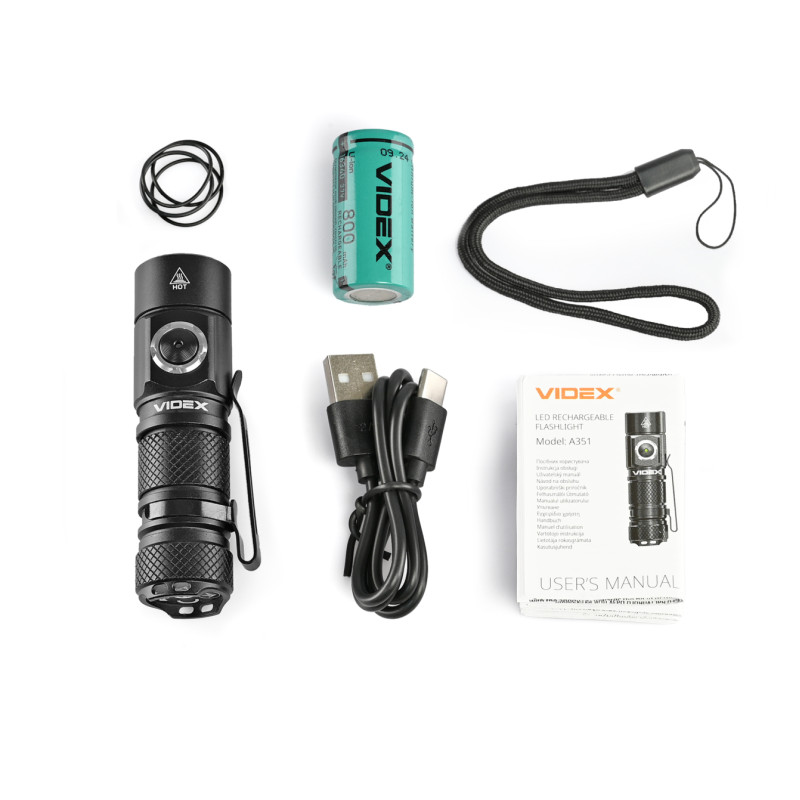 Портативный светодиодный фонарик VIDEX VLF-A351 300Lm 5000K