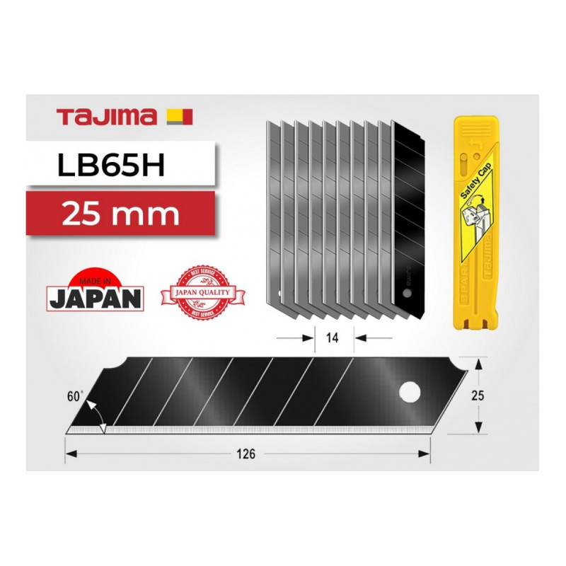 Леза сегментні TAJIMA LB65H 25 мм сірі 10 шт (1102-0201)