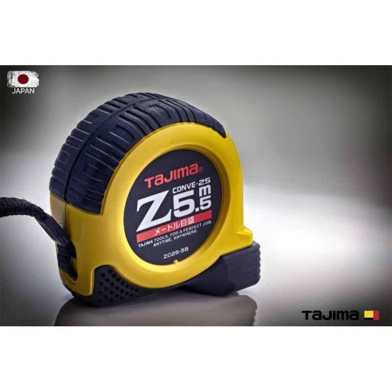 Рулетка строительная TAJIMA Z LOCK  ZC25-55CB ударопрочная без фиксатора 25 мм х 5,5 м (1001-1887)