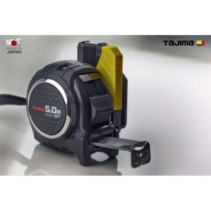 Рулетка строительная TAJIMA G7 LOCK  SFG7LM2550 магнитная, ударопрочная, усиленная лента, с держателем на пояс 25 мм х 5,0 м (1001-1897)
