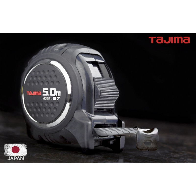 Рулетка будівельна TAJIMA G7 LOCK G7L2550 ударостійка посилена стрічка 5,0 м (1001-1671)