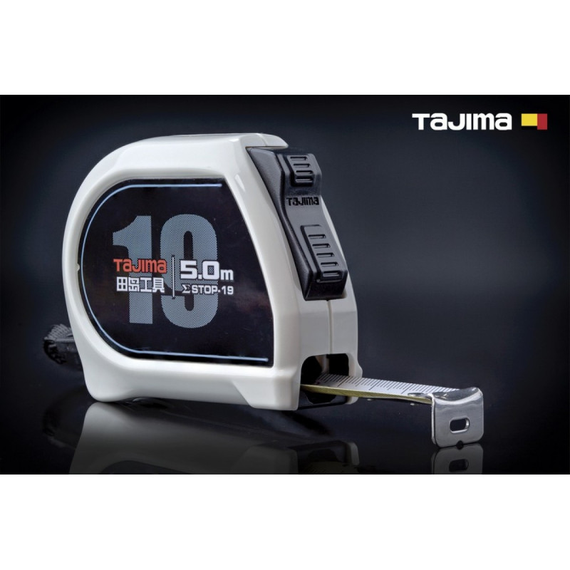Рулетка строительная TAJIMA SIGMA SS1950 усиленная лента с автостопом 19 мм х 5 м (1001-2433)