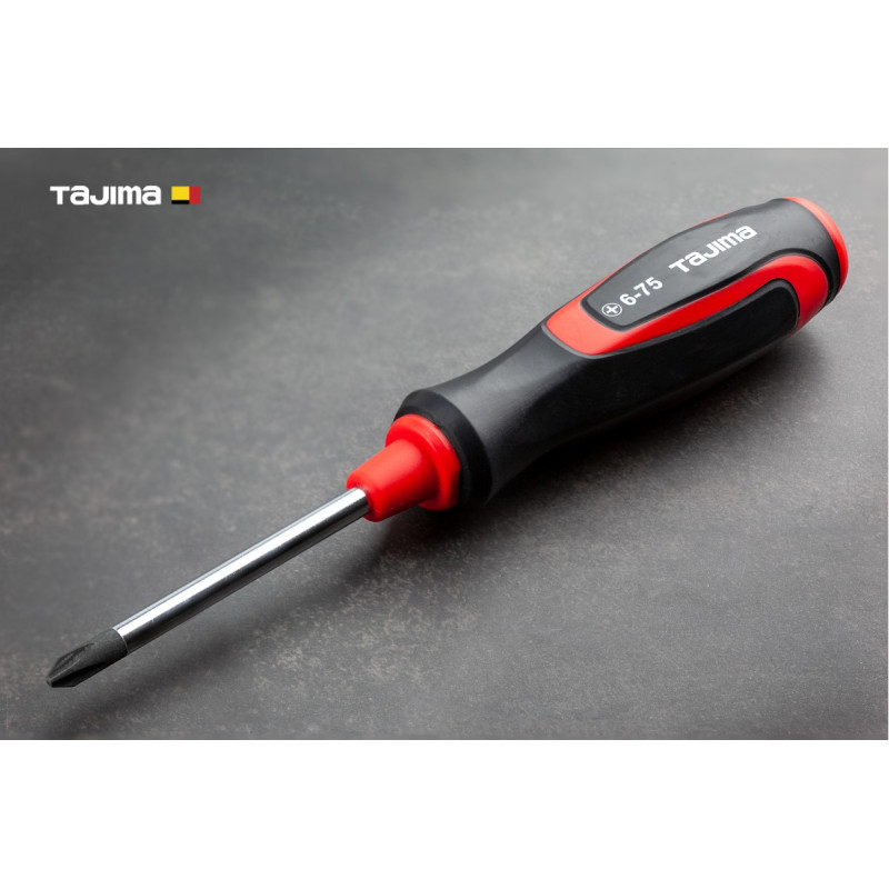 Отвертка крестовая TAJIMA Phillips PH2 204 мм магнитная (1301-2133)