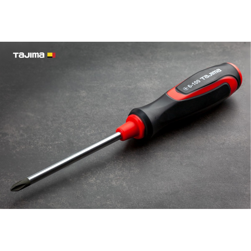 Отвертка крестовая TAJIMA Phillips PH2 229 мм магнитная (1301-2134)
