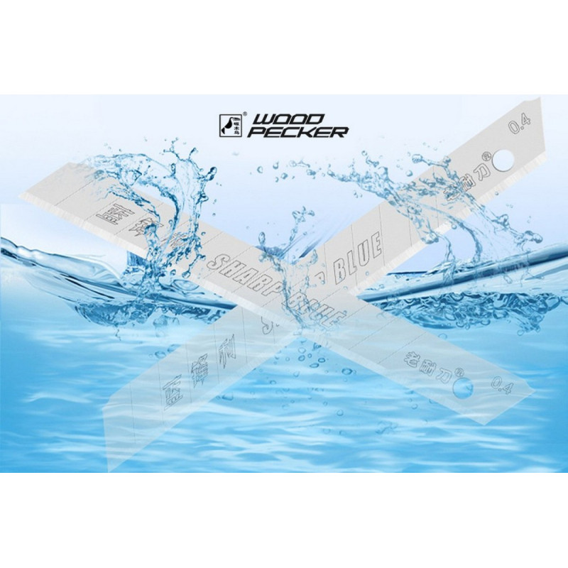 Лезвия для строительного ножа 9 мм черные нержавеющие Woodpecker FD-BS40