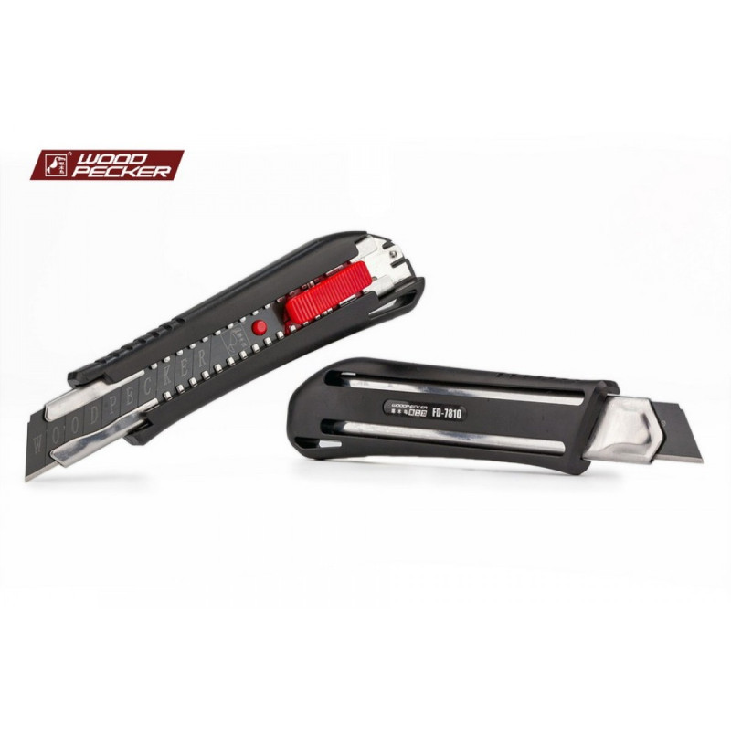 Нож строительный 18 мм автофиксатор Woodpecker FD-7810