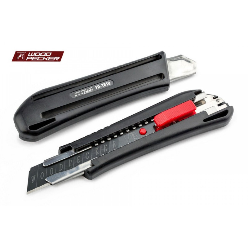 Нож строительный 18 мм автофиксатор Woodpecker FD-7810
