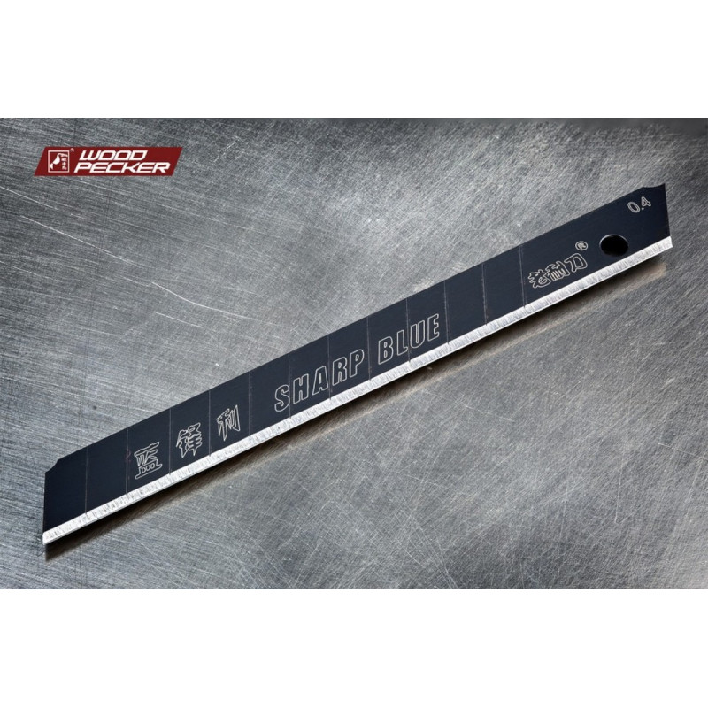 Лезвия для строительного ножа 9 мм черные нержавеющие Woodpecker FD-BS40