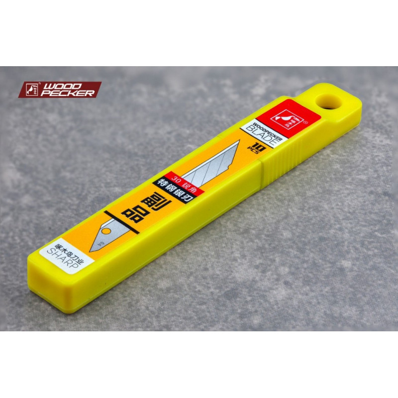 Леза для будівельного ножа 9 мм 30° Woodpecker сірі FP-930