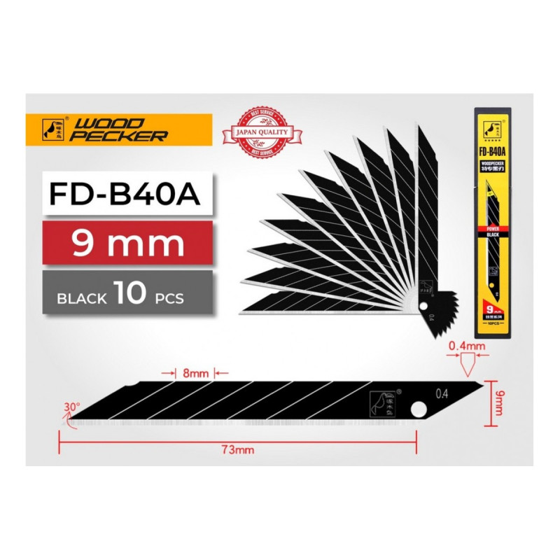 Лезвия и ножа 9 мм 30° Woodpecker FD-B40A + FD-707S