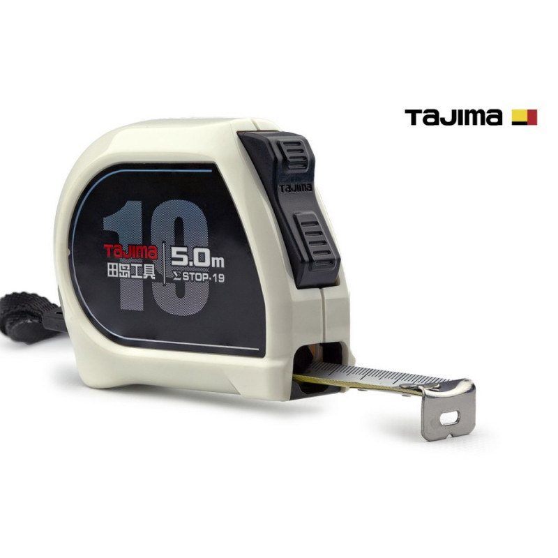 Рулетка строительная TAJIMA SIGMA SS1950 усиленная лента с автостопом 19 мм х 5 м (1001-2433)