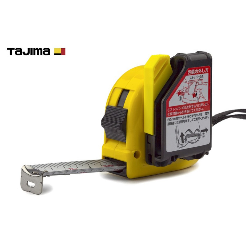 Рулетка строительная TAJIMA HI LOCK SFL25-75BL с держателем на ремень 25 мм х7,5 м (1001-1911)