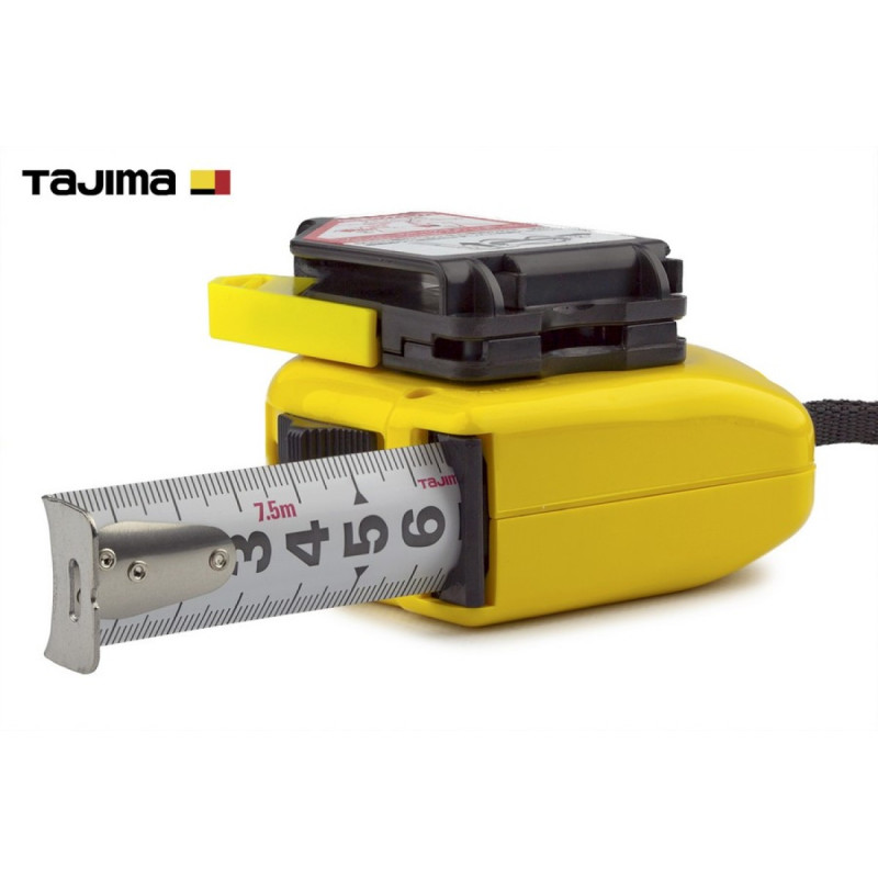 Рулетка строительная TAJIMA HI LOCK SFL25-75BL с держателем на ремень 25 мм х7,5 м (1001-1911)