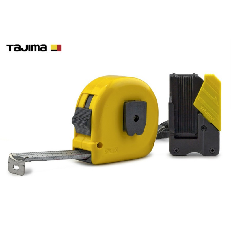Рулетка строительная TAJIMA HI LOCK SFL25-75BL с держателем на ремень 25 мм х7,5 м (1001-1911)