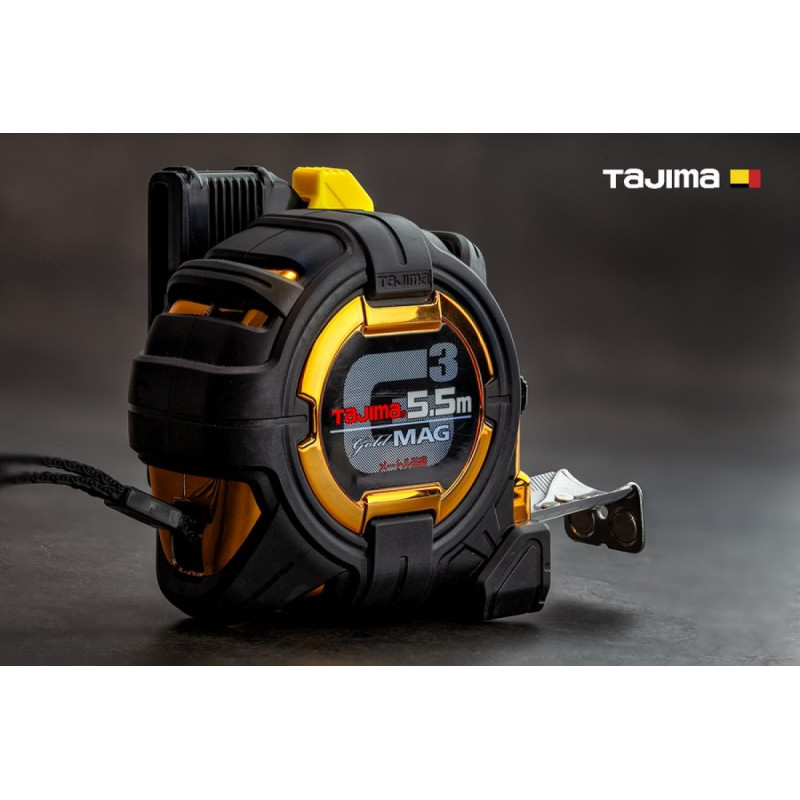 Рулетка строительная TAJIMA G3 LOCK SFG3GLM25-55BL ударопрочная, магнитная, с держателем на пояс 25 мм х 5,5 м (1001-1883)