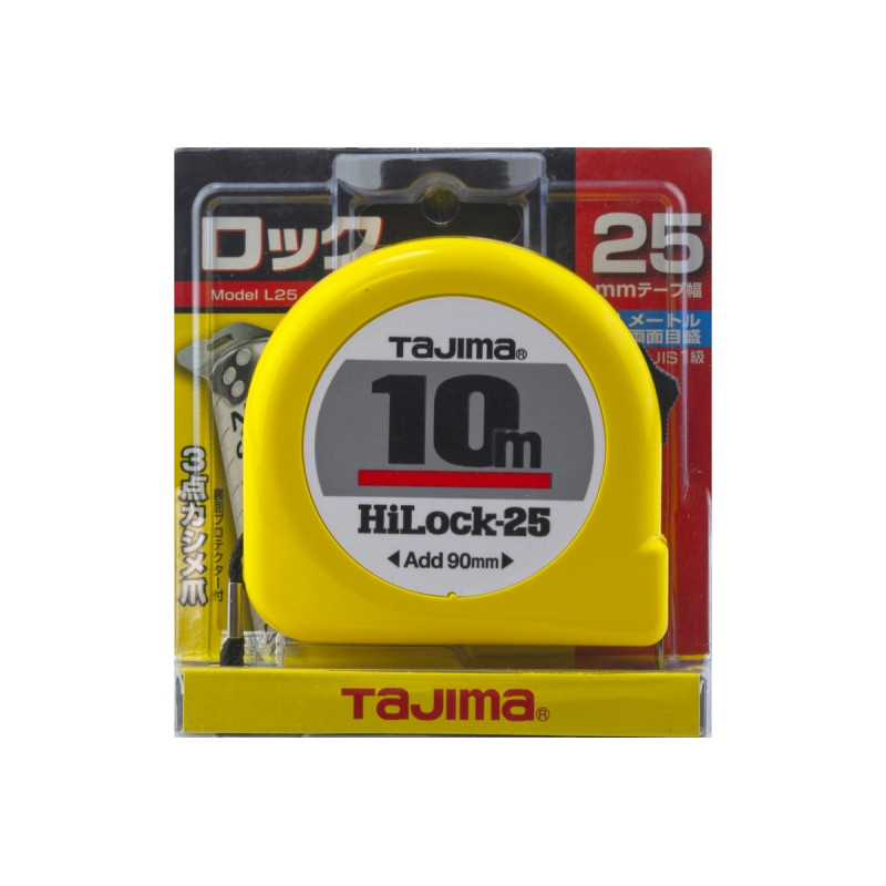 Рулетка строительная TAJIMA HI LOCK L25-100, 25 мм х 10 м (1001-0695)
