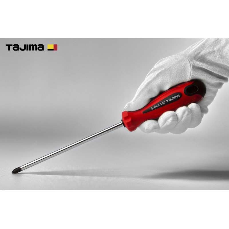 Отвертка крестовая TAJIMA EL PH2 260 мм магнитная (1301-0659)